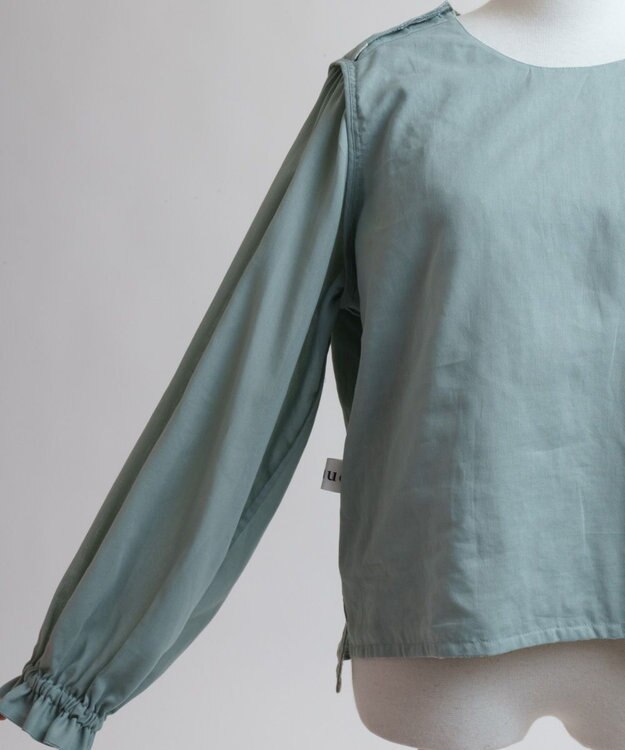 muuc 【手刺繍のような刺繍が美しい】ハイドランジア ブラウス ブルー