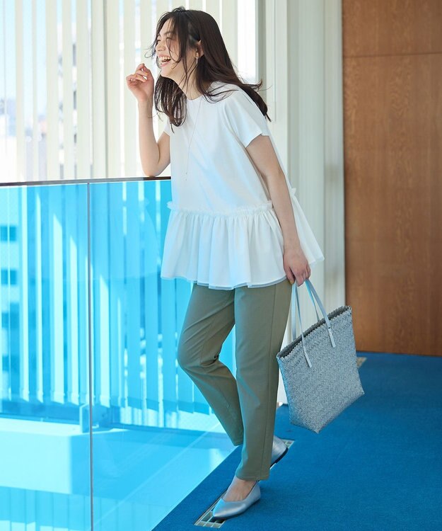 ANY L 【新色追加/洗濯機可/UVカット/ウエストゴム/ストレッチ】7daysデイリーパンツ カーキ