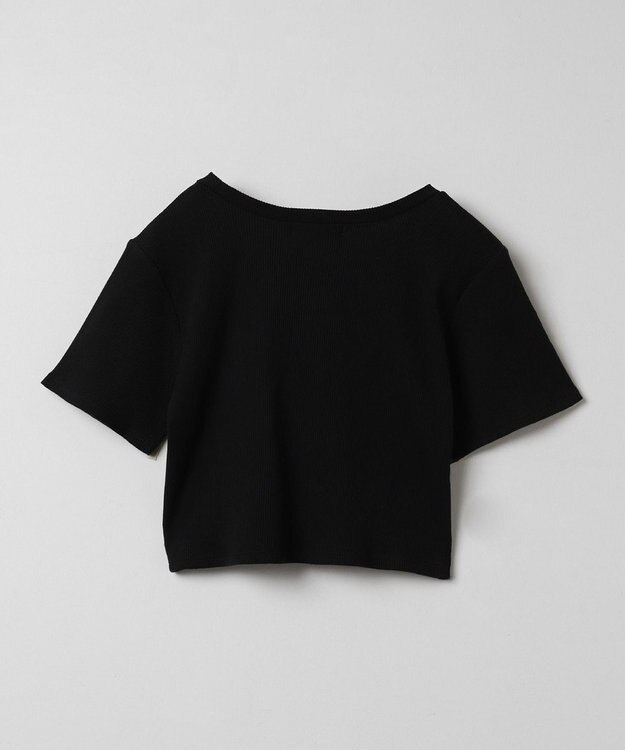 WEGO ワンポイントデザインリブT ブラック