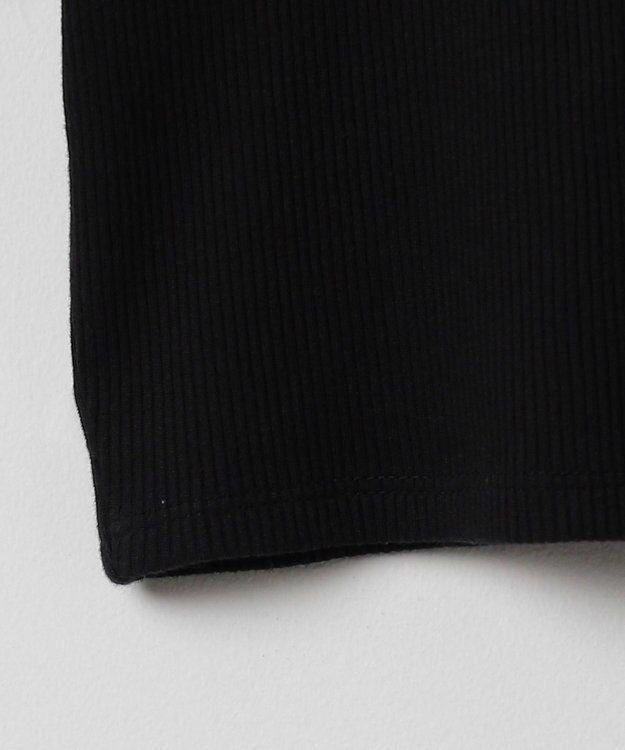 WEGO ワンポイントデザインリブT ブラック