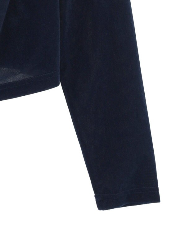 Green Parks シアーベロアオフショル長袖プルオーバー Navy