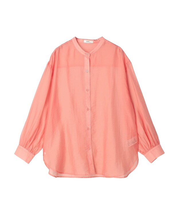 earth music&ecology シアーバンドカラーシャツ Pink