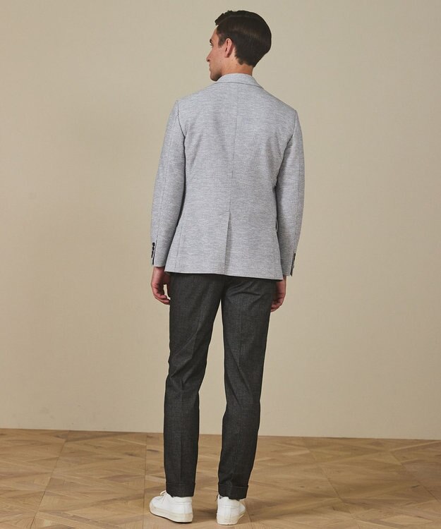 GOTAIRIKU カーディガンジャケット秋冬版【洗える/シワになりにくい/ストレッチ】リンクス BIZ ジャケット ライトグレー系8