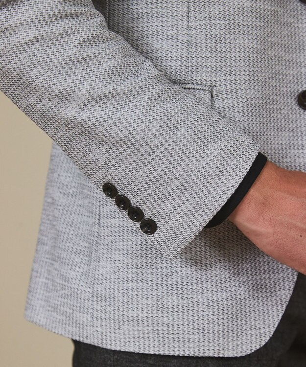 GOTAIRIKU カーディガンジャケット秋冬版【洗える/シワになりにくい/ストレッチ】リンクス BIZ ジャケット ライトグレー系8