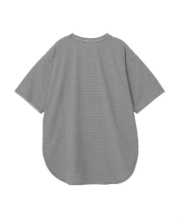AMERICAN HOLIC 裾ラウンドＴシャツ Border Black