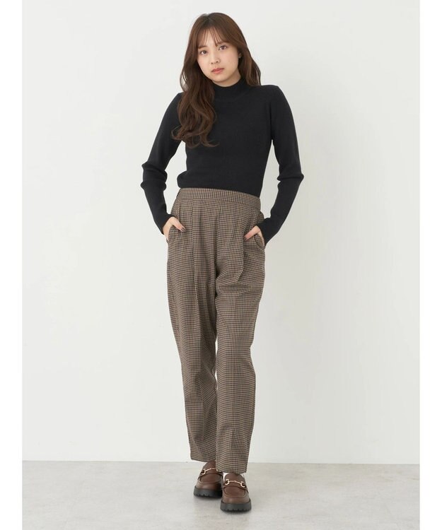 earth music&ecology やわらかタッチハイネックリブプルオーバー Black