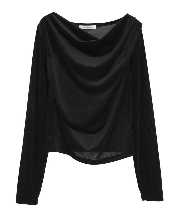 Green Parks シアーベロアオフショル長袖プルオーバー Black