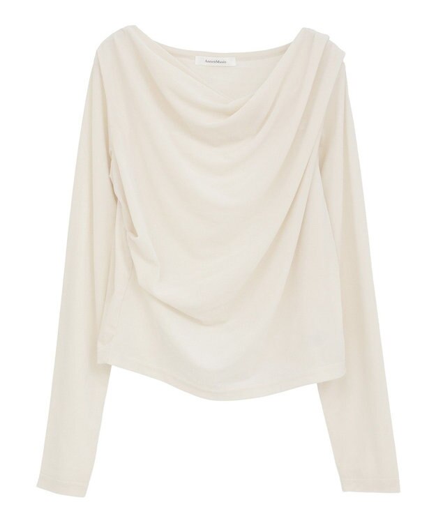 Green Parks シアーベロアオフショル長袖プルオーバー Ivory