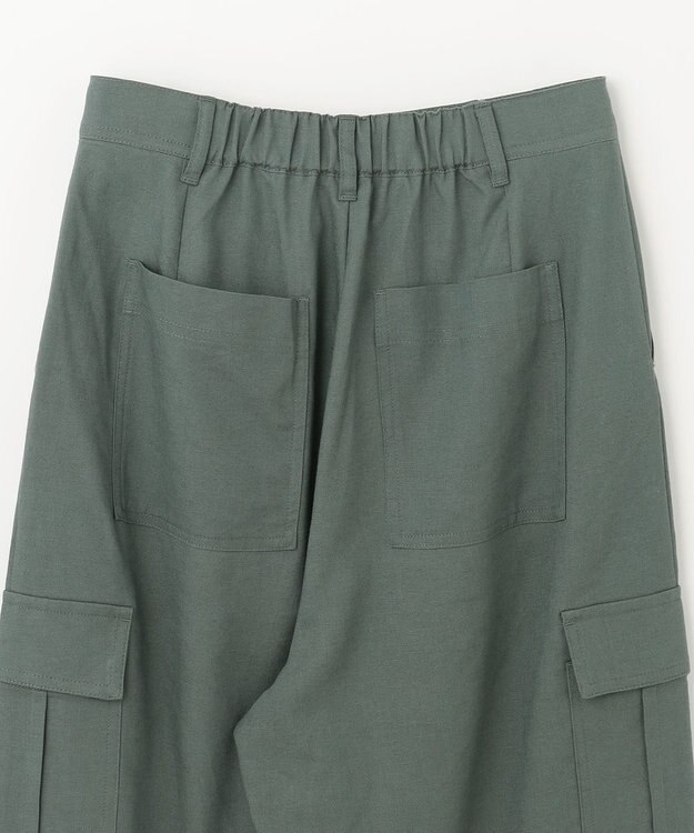 ANY 【ウエストゴム】清涼リネンカーゴパンツ モスグレー