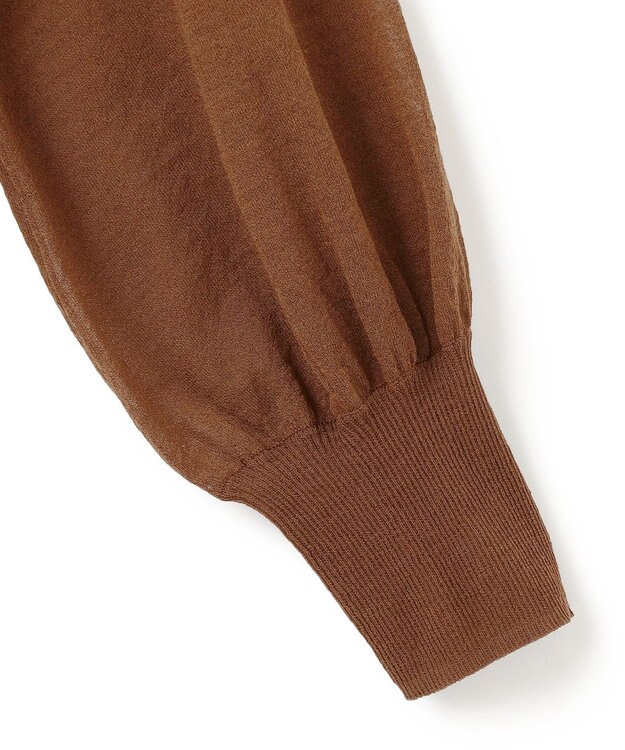 BEIGE， 【洗える】CADDO / シアーウールクルーネックトップス Brown