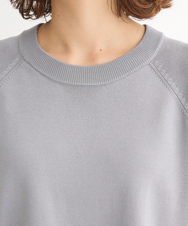 Green Parks トレーナー風ニットプルオーバー Gray