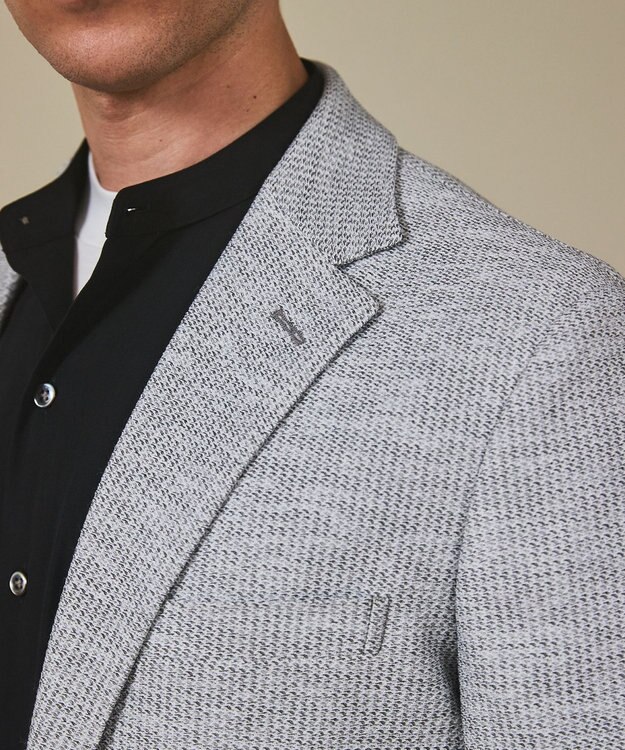 GOTAIRIKU カーディガンジャケット秋冬版【洗える/シワになりにくい/ストレッチ】リンクス BIZ ジャケット ライトグレー系8