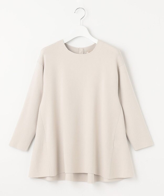 自由区 【洗える】レーヨンポリエステルスムース ペプラムニット サンセットグレー