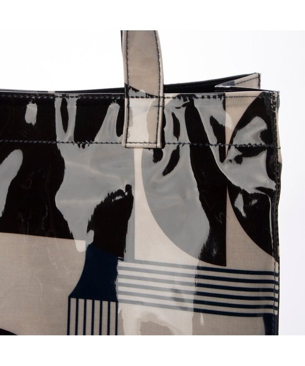 UNBILLION カシュカシュ cachecache / コーティングプリントショッパートートバッグ ネイビー