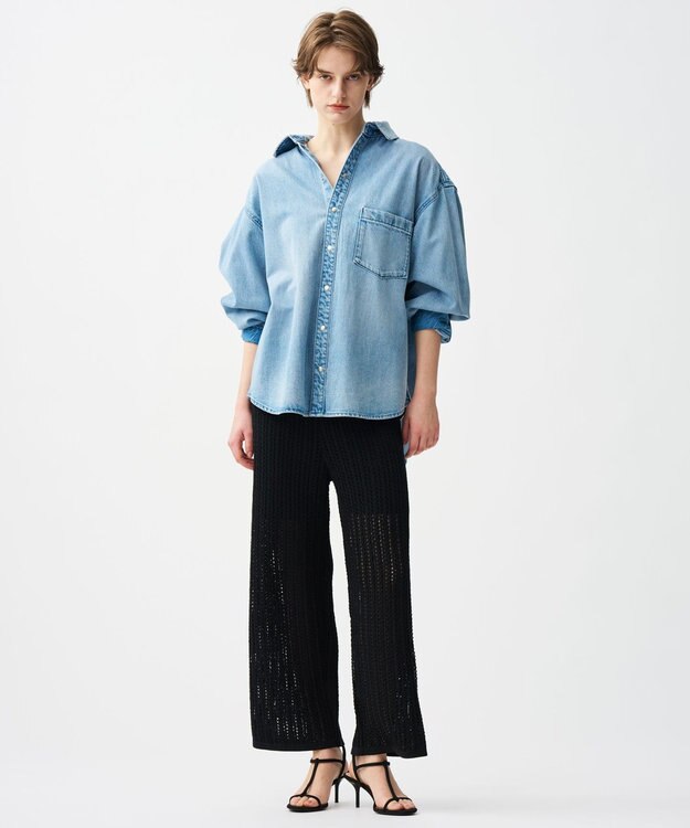 uncrave シースルーケーブルニット パンツ ブラック