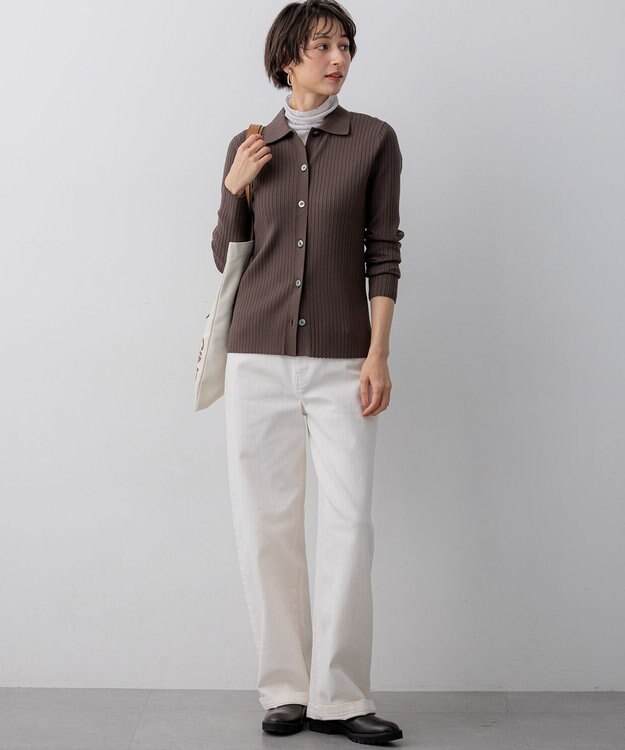 23区 L 【滝沢眞規子さん着用/VERY掲載/洗える】23区DENIM ストレッチ ワイドパンツ ホワイト系