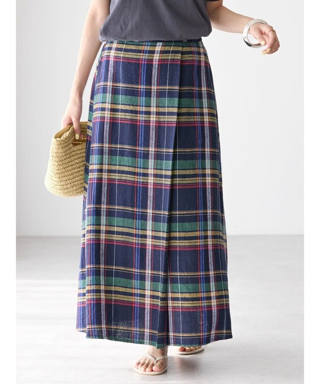 AMERICAN HOLIC リネンブレンドフレアスカート2 Check