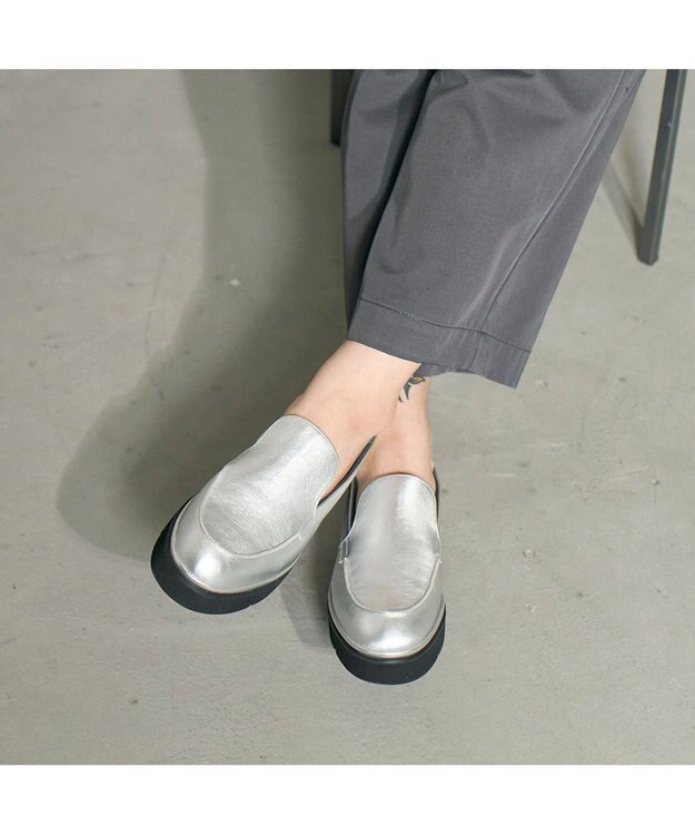 MODE ET JACOMO <D'ICI>厚底モカシューズ シルバー