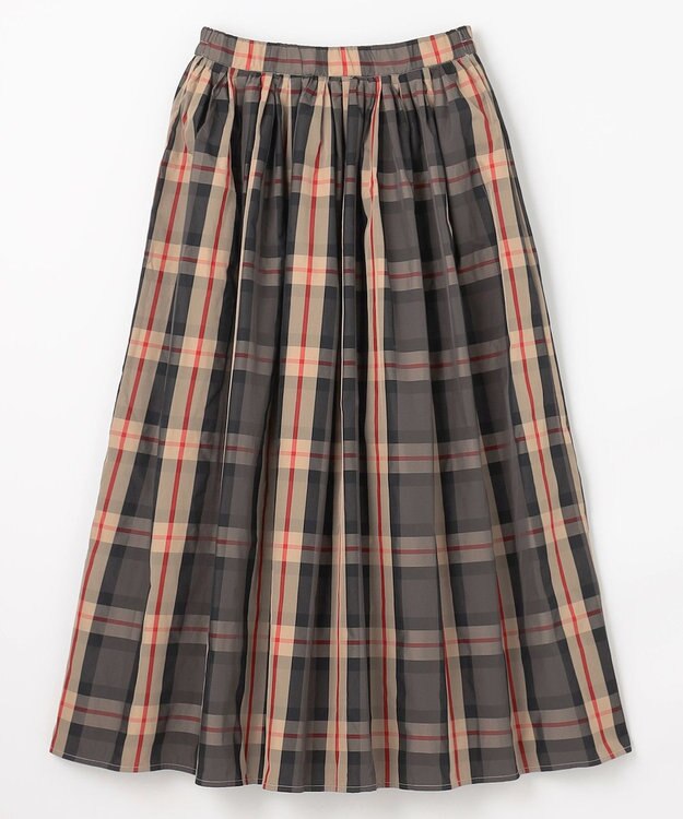 ANY 【ウエストゴム】ビックチェックタフタスカート キャメル