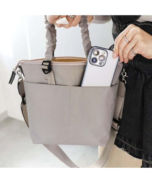PELLE BORSA 2WAYミニトート Wrinkle リンクル 6523 ライトグレー