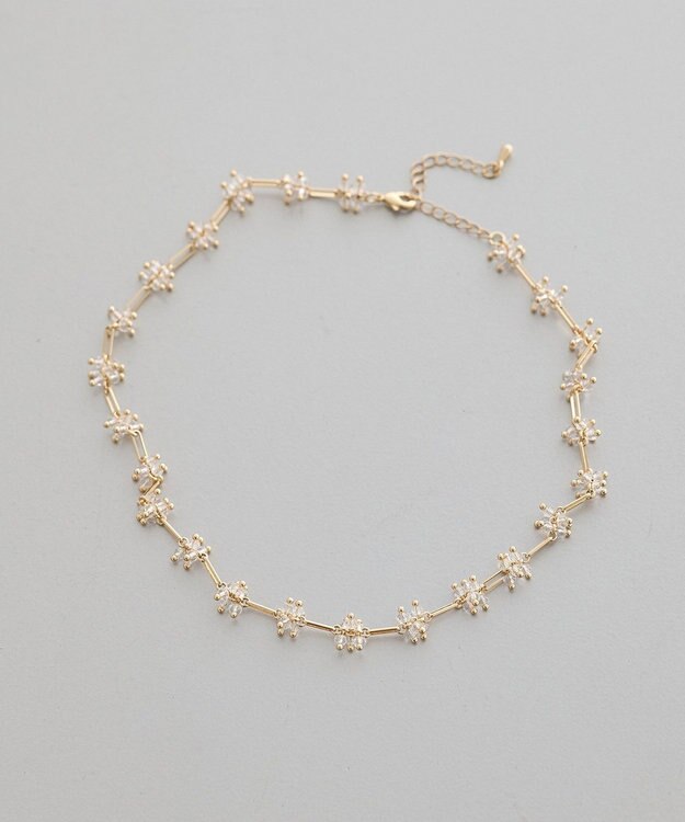 earth music&ecology クリアビーズポイントネックレス Gold