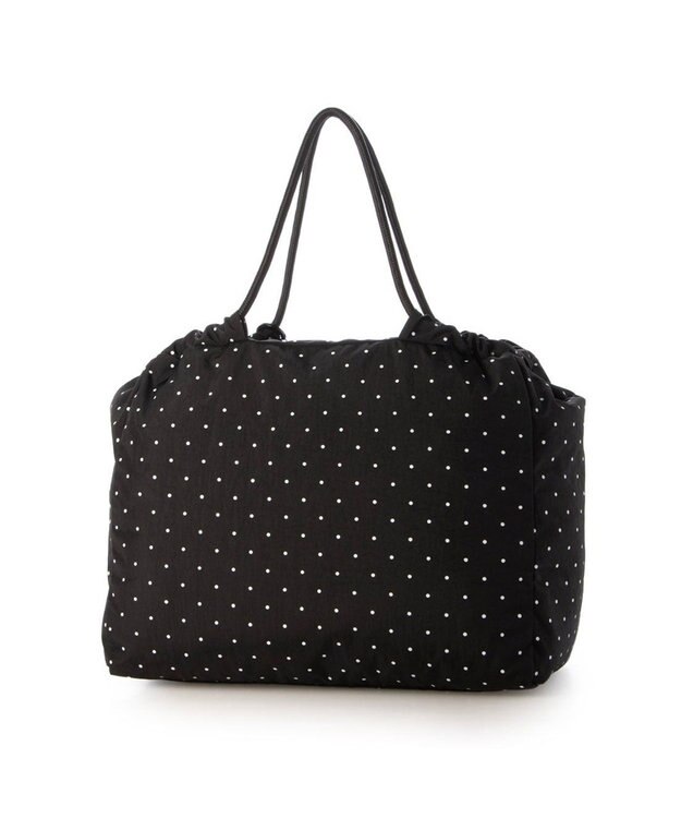 UNBILLION VERYコラボ カシュカシュ cachecache / ナイロンドローコードトートバッグ ブラックドット