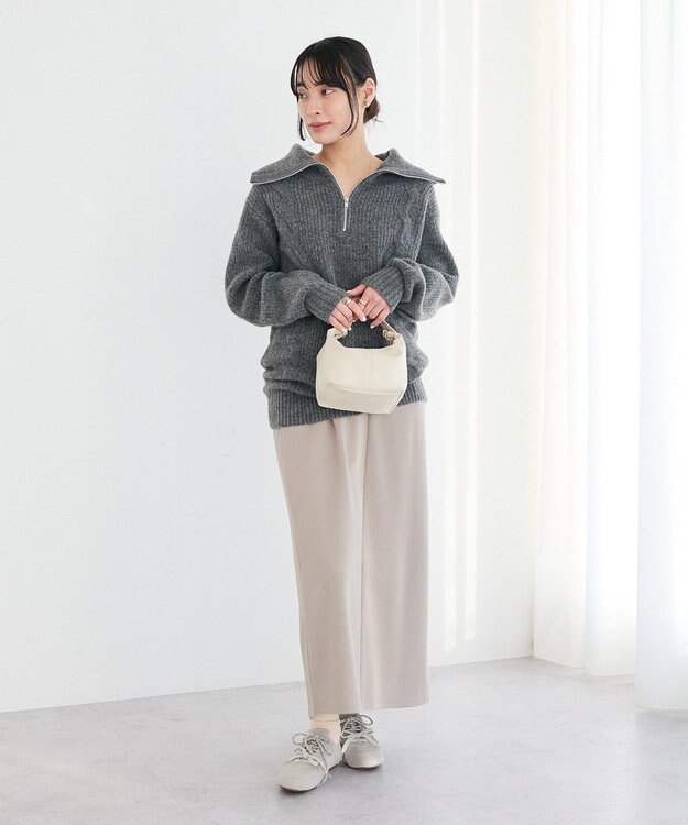 CRAFT STANDARD BOUTIQUE フクレジャカードIラインスカート Light Gray