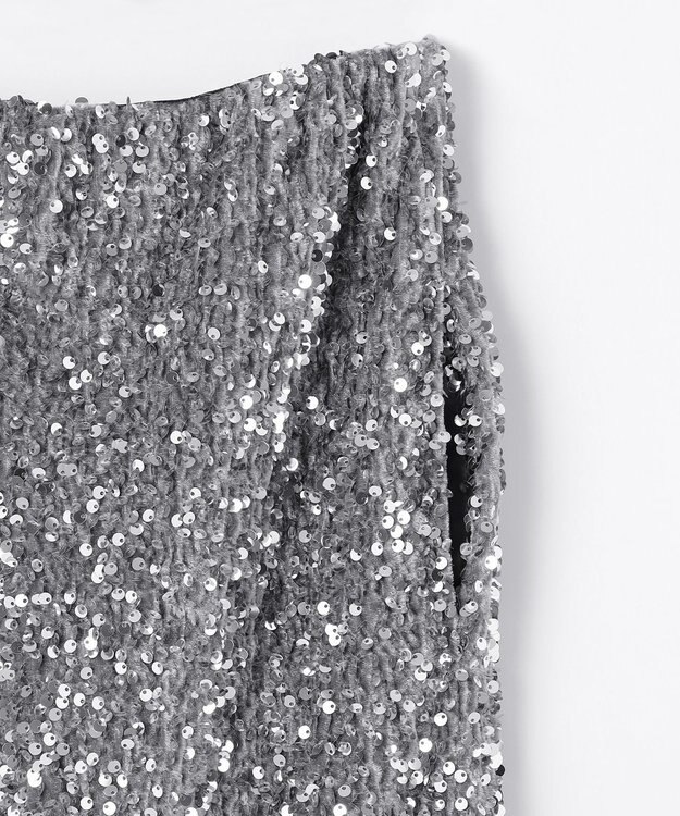 NAVE 【Nave・洗える】スパンコール スカート シルバー系