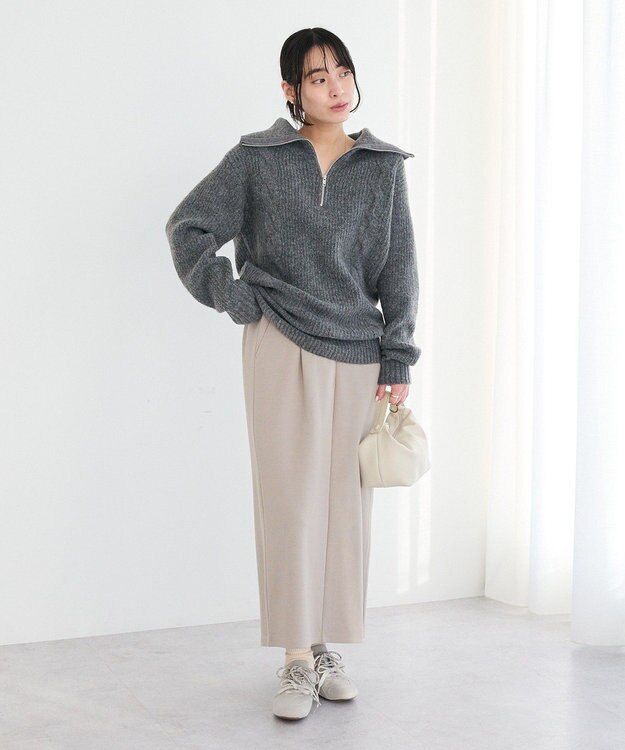 CRAFT STANDARD BOUTIQUE フクレジャカードIラインスカート Light Gray