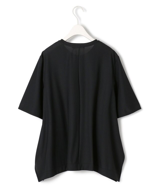 ICB L 【WEB限定・洗える】シアートリコット ペプラムカットソー ブラック系