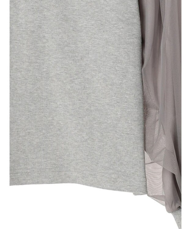 Green Parks 袖チュールドッキングリブプルオーバー Gray