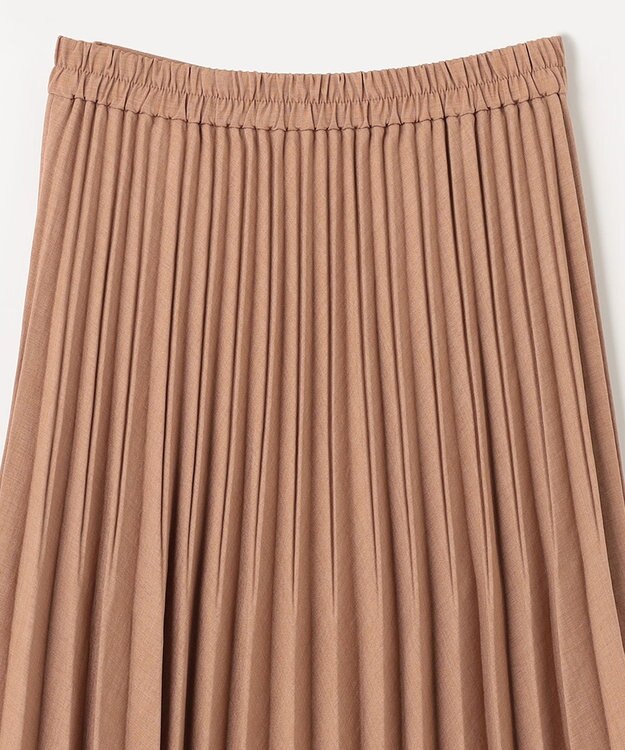 ANY 【ウエストゴム】リネンライクエアーヴィンテージ プリーツスカート ライトモカ