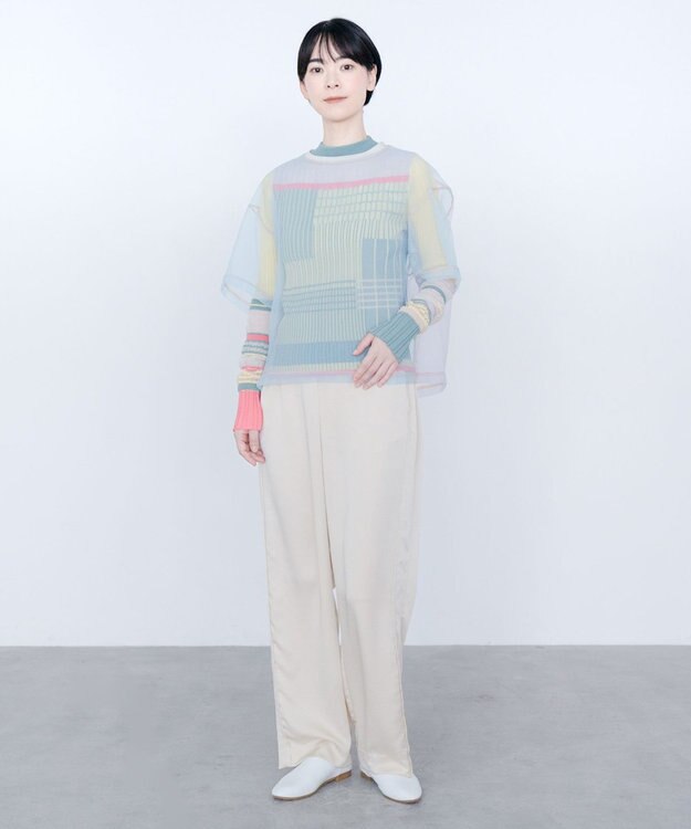 COQ SHEER ORGANZA T シアーTシャツ サックス