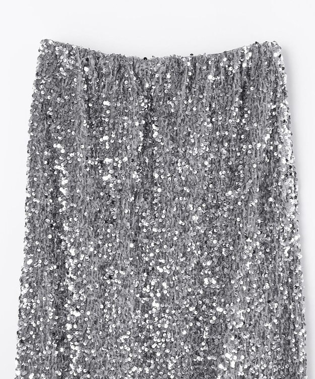 NAVE 【Nave・洗える】スパンコール スカート シルバー系