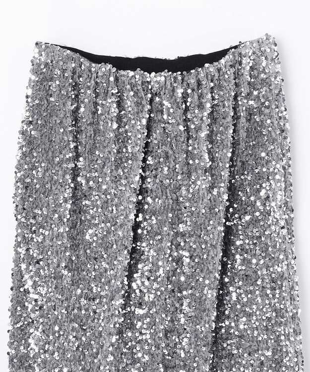 NAVE 【Nave・洗える】スパンコール スカート シルバー系