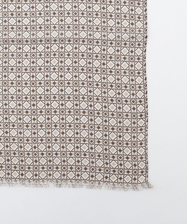 JOSEPH ABBOUD 【ドイツ/bugatti×V.FRAAS】ビンテージタイルモチーフ ストール ベージュ系7