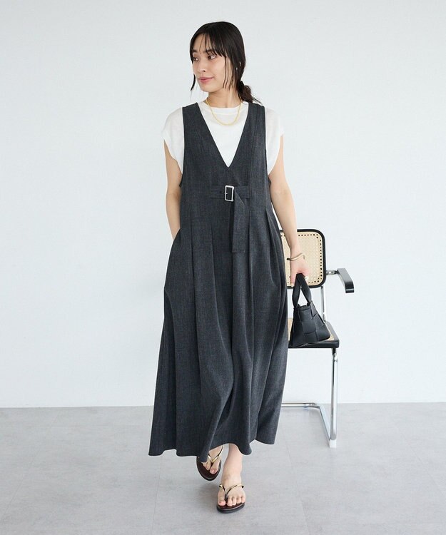 CRAFT STANDARD BOUTIQUE 【2点SET】ストール付きノースリーブニットプルオーバー Off White
