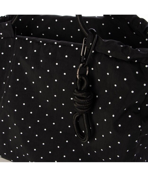 UNBILLION VERYコラボ カシュカシュ cachecache / ナイロンドローコードトートバッグ ブラックドット