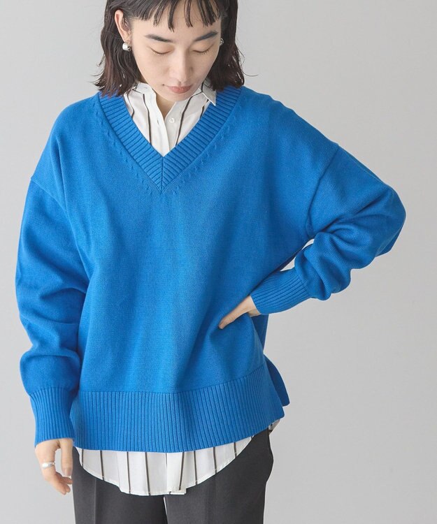 AMERICAN HOLIC Ｖネックニットプルオーバー Blue