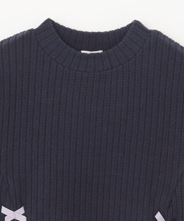 ANY KIDS 表起毛 レースアップ チュニック ネイビー