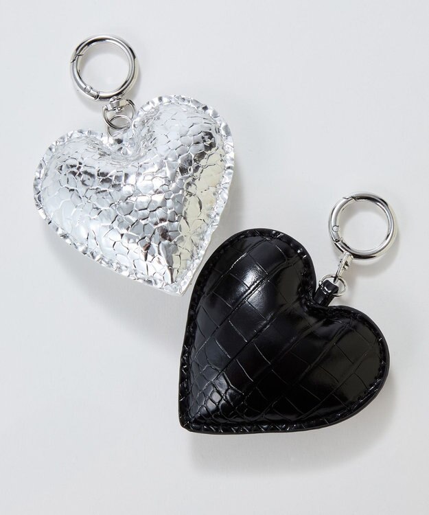 Phoebe ハートレザーバッグチャーム　シルバー シルバー