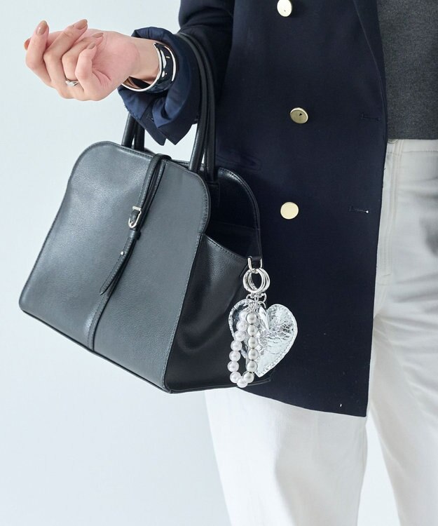 Phoebe ハートレザーバッグチャーム　シルバー シルバー