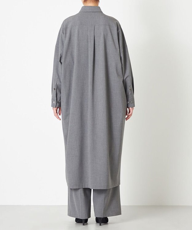 NAVE 【ReNAVE】ウォッシャブルツイル シャツドレス チャコール系