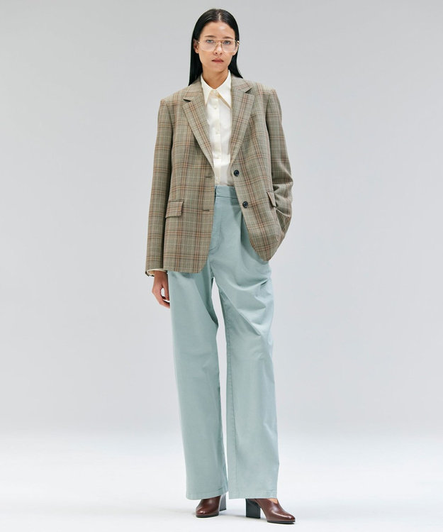 BEIGE， 【Oggi ８月号掲載】SELMA / チェックウールテーラードジャケット Camel × Nude