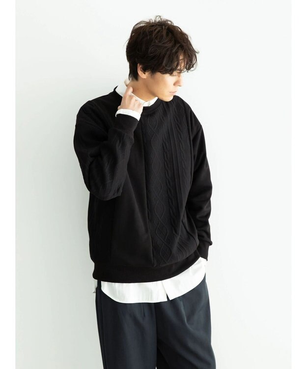 CRAFT STANDARD BOUTIQUE ＪＱカット切り替えプルオーバー1 Black