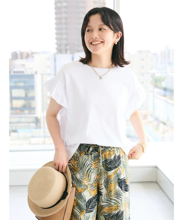 CRAFT STANDARD BOUTIQUE 袖ギャザーフレアプルオーバー White