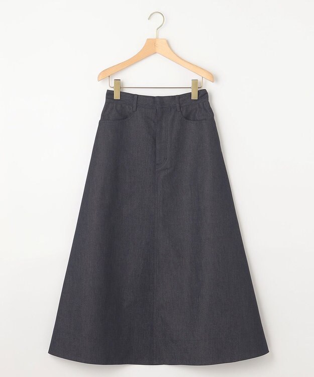 組曲 【洗える】デニムライクギャバ スカート ネイビー系