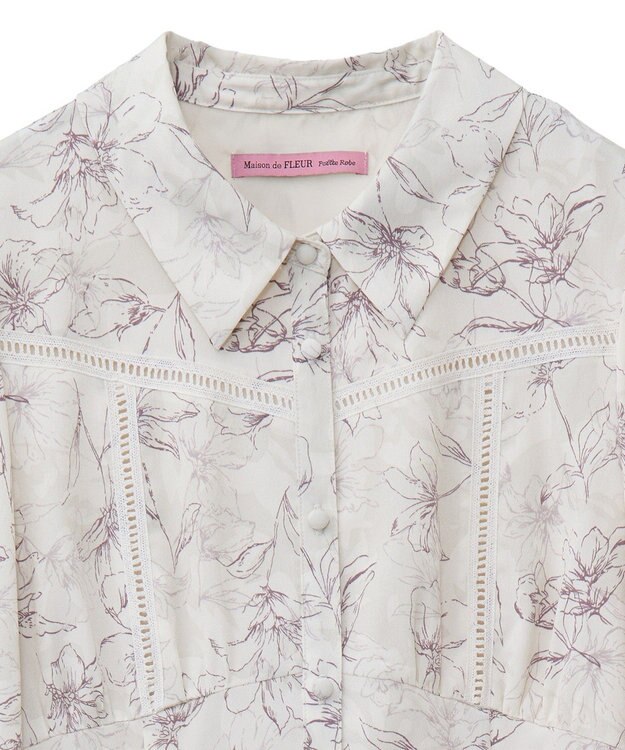 Maison de FLEUR はしごレースシャツワンピース Flower
