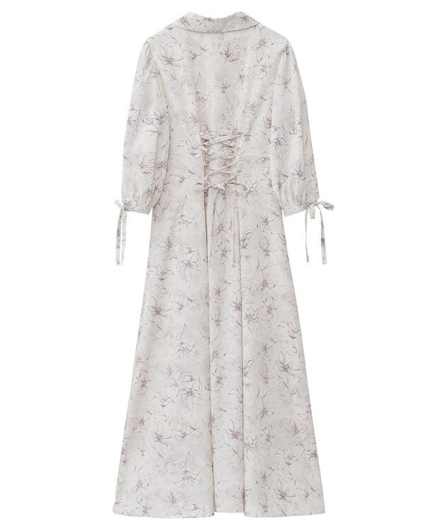 Maison de FLEUR はしごレースシャツワンピース Flower