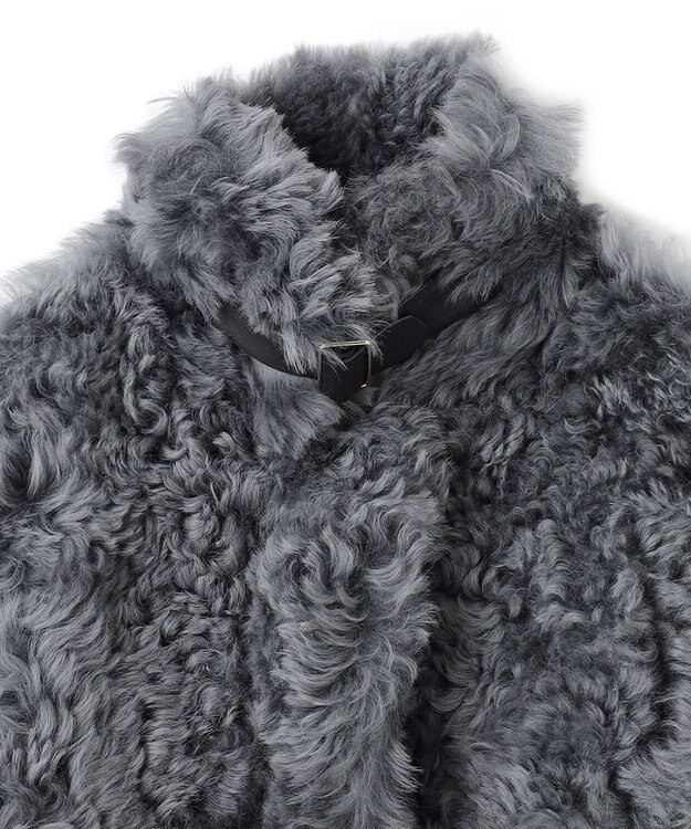 BEIGE， DANDEL / ミドル丈ムートンコート Md Gray